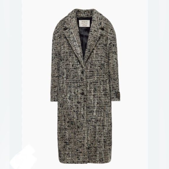 Aritzia Wilfred The New Only Tailored Coat in Grey/Black Wool Boucle Size Large - Picture 1 of 13